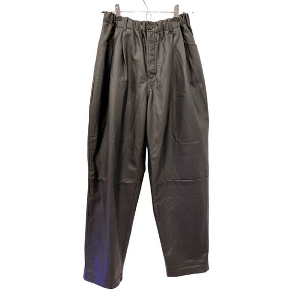 NEW Free People Faux Leather Black Buttons Fly Wide Leg Pants.Size S - Picture 6 of 16